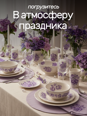 Наклейки переводные для свечей и декора Фиолетовая гжель из каталога Наклейки декупажные для декора свечей, яиц, изделий из гипса, в интернет-магазине BPW.style